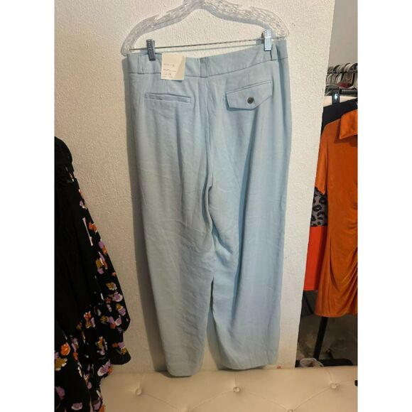 303 A New Day Light Blue Wide-Leg Pants • High-Rise Trousers Dress Pant - Picture 4 of 5